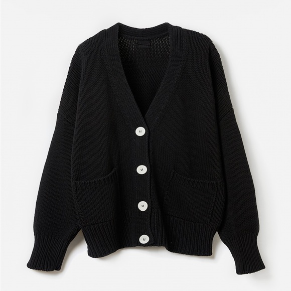 No86 Babaa Black Cotton Cardigan
